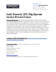 Study Kentucky (KY) Rig Operator License Practice Course