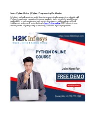 Learn Python Online | Python Programming Certification PowerPoint PPT Presentation