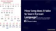 How long does it take to learn Korean?