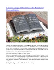 Custom Design Headstones: The Beauty Of Personalization