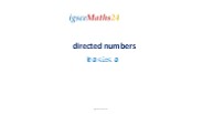 igsce maths directed numbers basics 1