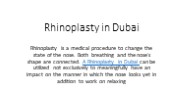 Rhinoplasty in Dubai
