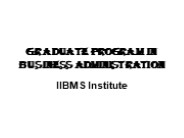 Graduate Program in Business Administration