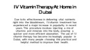 IV Vitamin Therapy At Home in Dubai