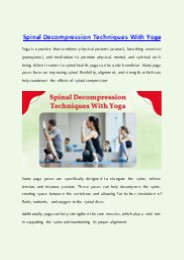 Spinal Decompression Techniques With Yoga