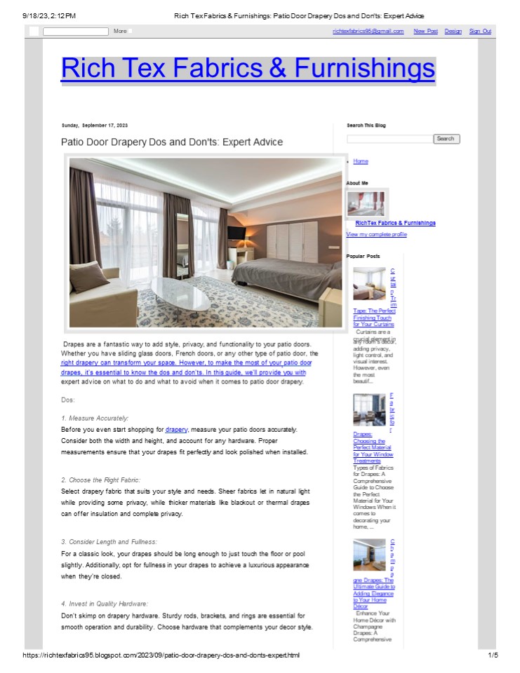 Patio Door Drapery Dos and Don'ts: Expert Advice