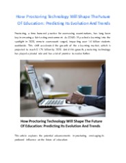 How Proctoring Technology Will Shape The Future Of Education: Predicting Its Evolution And Trends