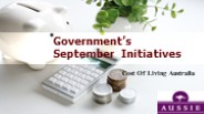 Government’s September Initiatives: Cost Of Living Australia