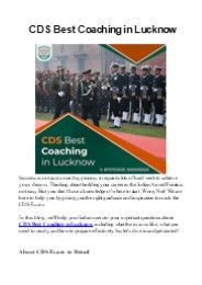 CDS Best Coaching in Lucknow