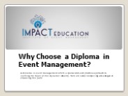 Why Choose a Diploma in Event Management?
