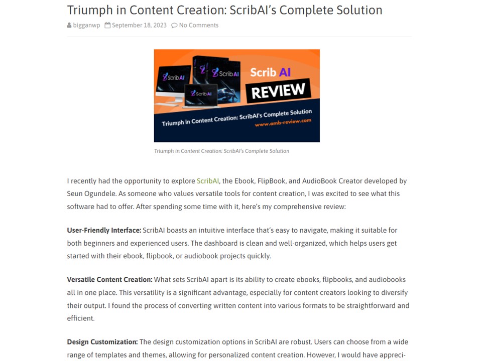 Triumph in Content Creation: ScribAI's Complete Solution