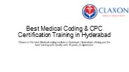 Best Medical Coding Training Institute in Hyderabad