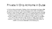 Private IV Drip At Home in Dubai