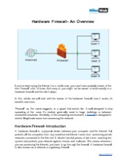 Hardware Firewall- An Overview