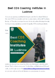 Best CDS Coaching Institutes in Lucknow