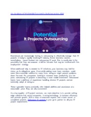 An Analysis of Potential IT projects Outsourcing in 2023
