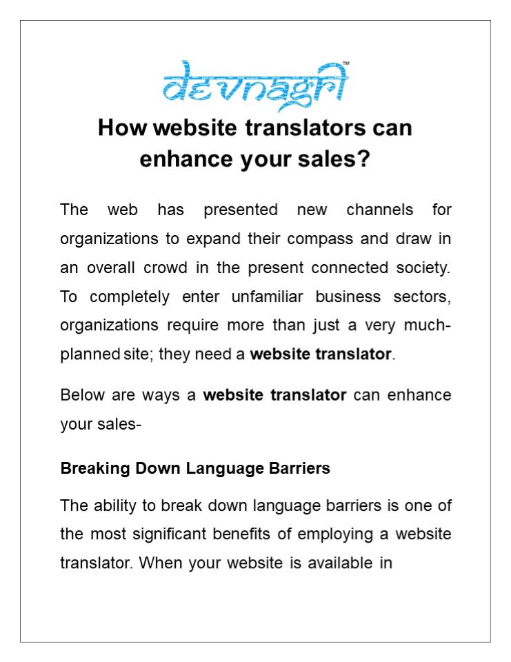 How website translators can enhance your sales?