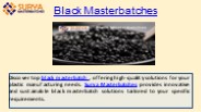 Black Masterbatches - Surya Masterbatches