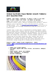 Synthetic Rope Market Share Analysis by Region