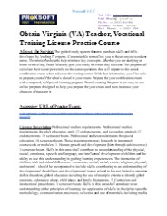 Obtain Virginia (VA) Teacher, Vocational Training License Practice Course