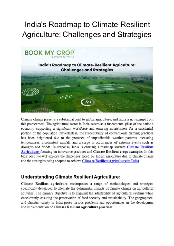 India's Roadmap to Climate-Resilient Agriculture: Challenges and Strategies (1)