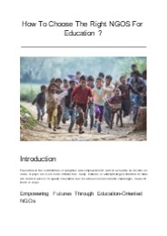 How To Choose The Right NGOS For Education ?