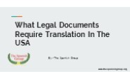 What Legal Documents Require Translation In The USA.