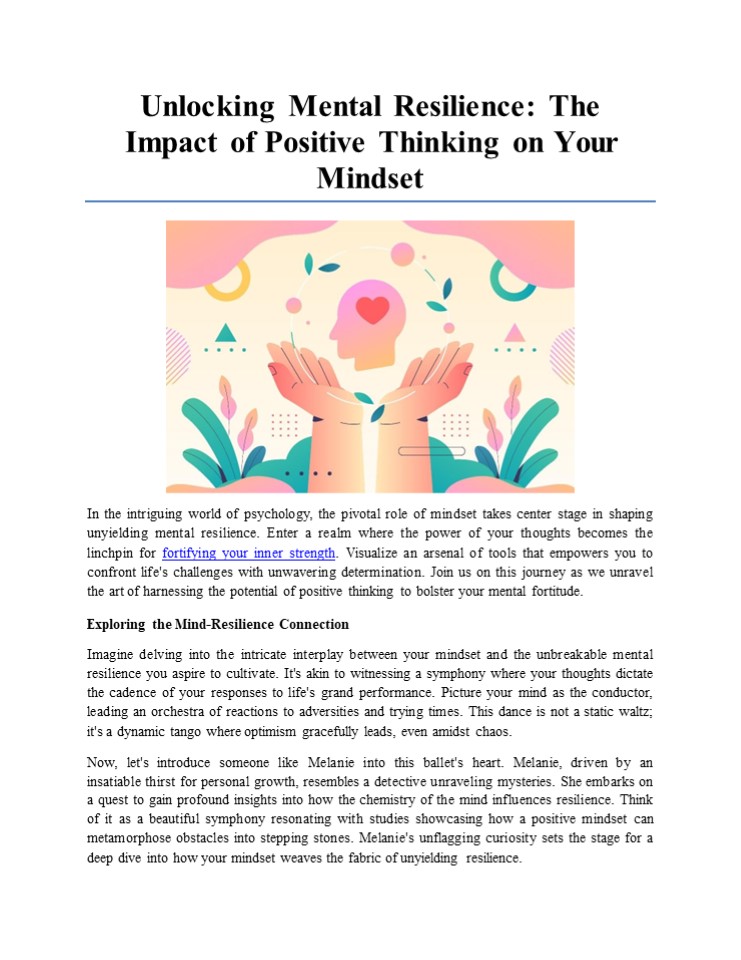 PPT – Unlocking Mental Resilience: The Impact of Positive Thinking on ...