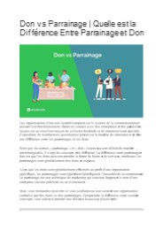 Don Vs Parrainage | WhyDonate