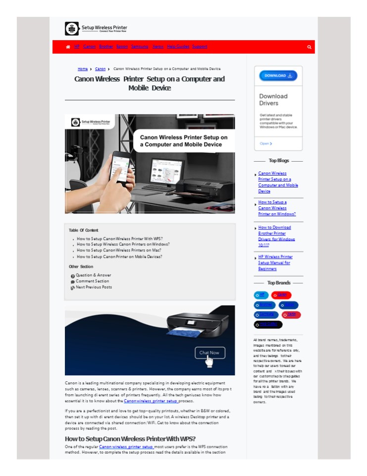 Canon Wireless Printer Setup on a Computer and Mobile Device (1)