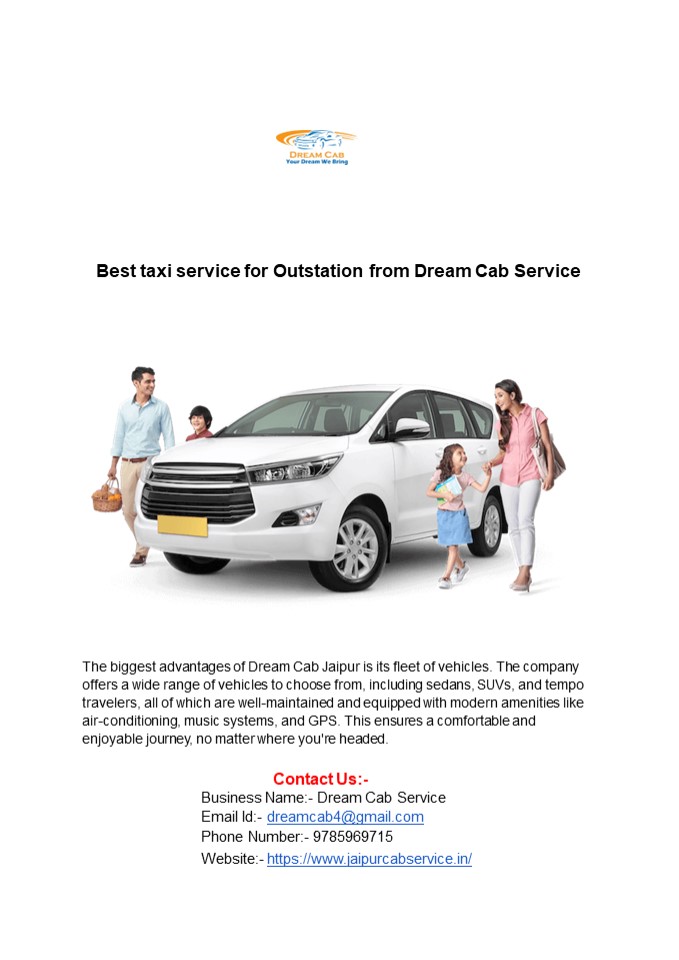 taxi service in outstation with Dream cab Service