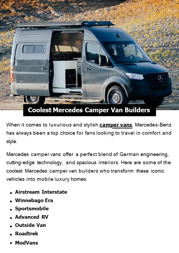 Coolest Mercedes Camper Van Builders