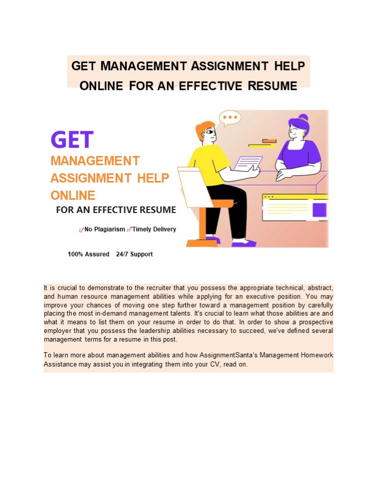 Get Management Assignment Help Online | Assignment Santa