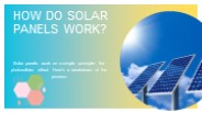 How Do Solar Panels Work?