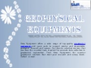 Geophysical Equipments