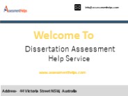 Dissertation Assessment Help Service