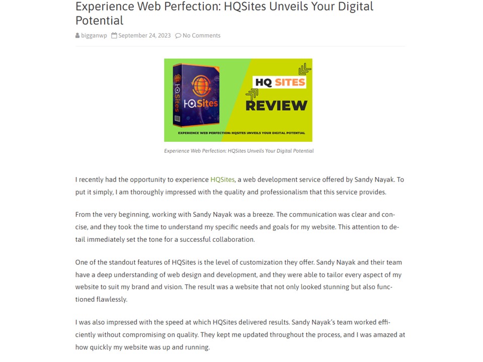 Experience Web Perfection: HQSites Unveils Your Digital Potential