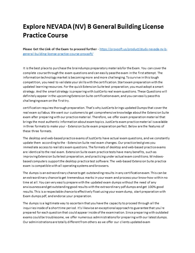 Explore NEVADA (NV) B General Building License Practice Course