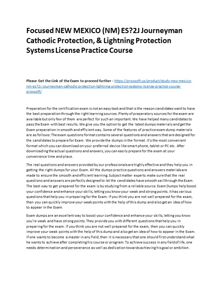 PPT Focused NEW MEXICO (NM) ES?2J Journeyman Cathodic Protection