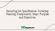 Job Specification Meaning