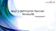 React Js Training Institute in Bangalore
