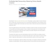 Profitable Web Preneurship: Mastering Online Wealth Creation