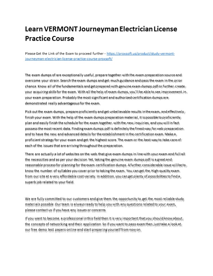 Learn VERMONT Journeyman Electrician License Practice Course