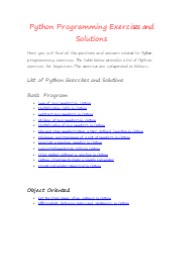 Python Programming Exercises and Solutions for Beginners
