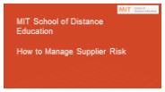 Learning Supplier Risk Management