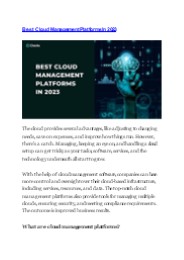 Best Cloud Management Platforms In 2023
