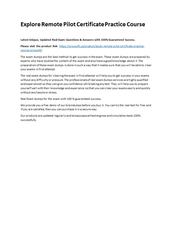 Explore Remote Pilot Certificate Practice Course