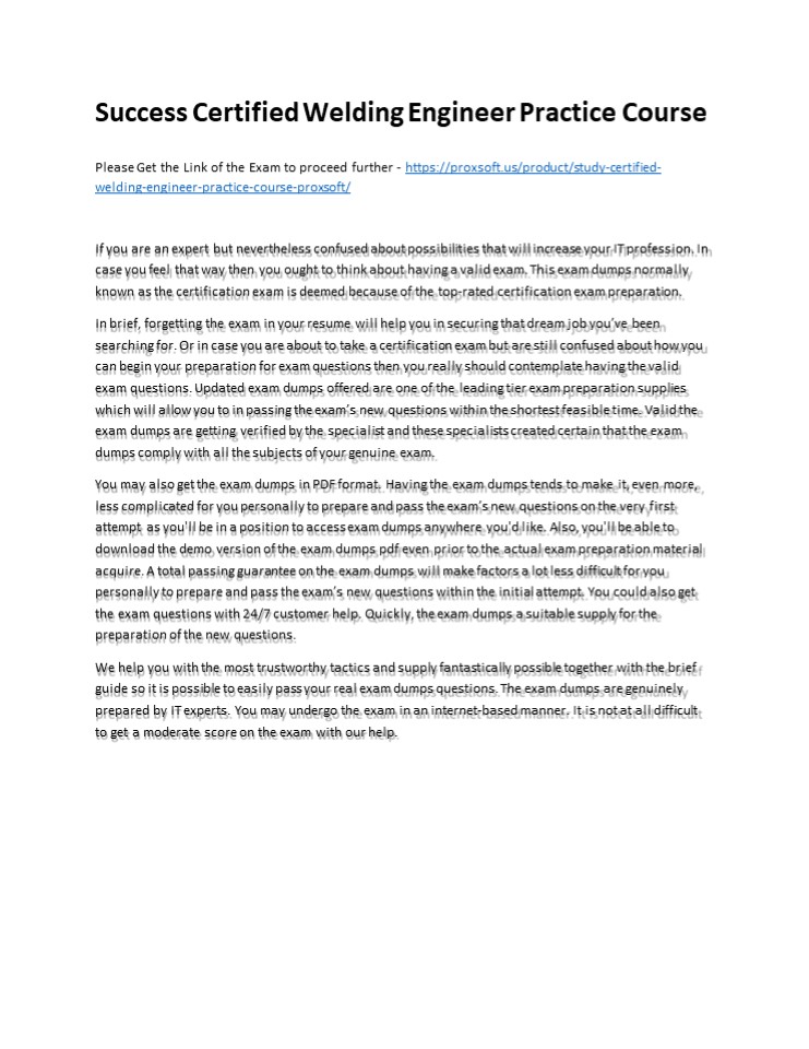 PPT – Success Certified Welding Engineer Practice Course PowerPoint ...