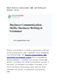Master Business Communication Skills with Writing and Grammar Course