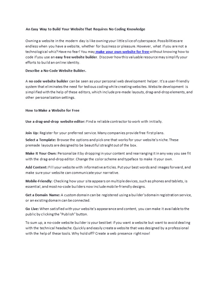 Make your Own Website for Free (1)